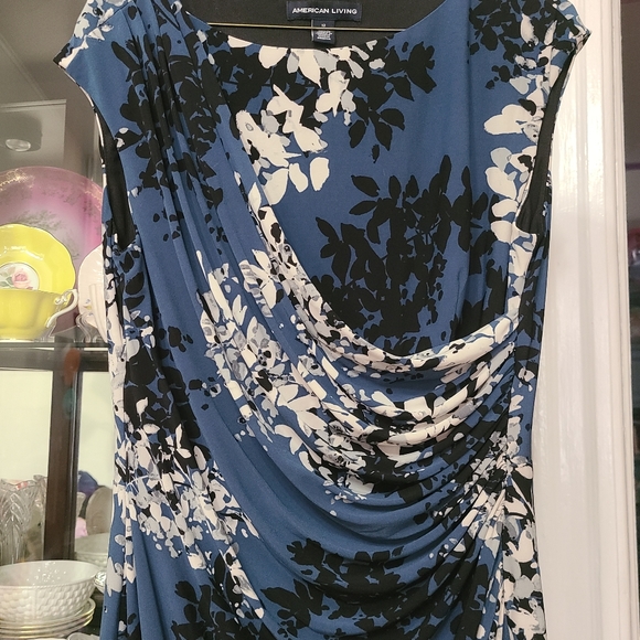 American Living Rouched Front Floral Dress size 12 - Picture 2 of 7